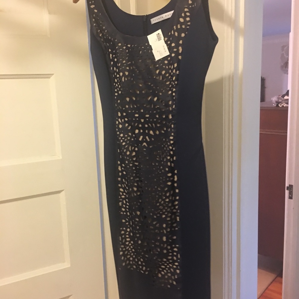 NWT Susana Monaco Navy Laser Cut Vegan Leather